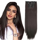 Синтетические прямые длинные волосы на заколке 60 см, как натуральные