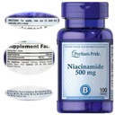 PURITAN'S PRIDE Niacínamid 500mg NIACIN B3 100tab Základná zložka niacín