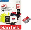 Karta micro SD Sandisc ULTRA 256Gb 120MB/s adapter