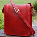 Pánska kožená taška cez rameno poštárka malá červená talianska Dominujúca farba červená