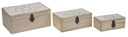 Drewniana szkatułka na drobiazgi, kuferek 3szt