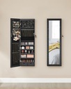 Подвесной шкаф с зеркальным органайзером для ювелирных изделий и косметики