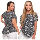 ЖЕНСКАЯ БЛУЗКА ИЗ ВИСКОЗЫ С КОРОТКИМ РУКАВОМ СВОБОДНАЯ ФУТБОЛКА MORAJ PATTERN R.M