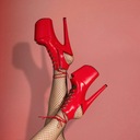 ЭРОТИЧЕСКИЕ Высокие каблуки на платформе красные БОТИЛЬНИКИ POLE DANCE SHOES EXOTIC 37