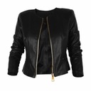 # Женская кожаная куртка Eco Chanelka - черный - плюс - размер #