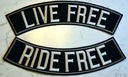 2x пояса-рокера LIVE FREE RIDE FREE сверху и снизу — термонашивка XL