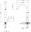 MEXEN FOGGIA - ЗОЛОТАЯ КУХОННАЯ МИТРА - 671800-50