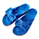 ШЛЕПАНЦЫ ИЗ ЗАМШИ С ПРОФИЛИРОВАННЫМ БАНТОМ