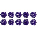 ZESTAW 10 KOSTEK K20 RPG FIOLETOWA KOŚĆ DWUDZIESTOŚCIENNA