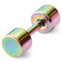 Серьга-гантель круглая стальная 3мм ART Rainbow