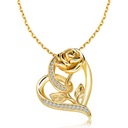 Ожерелье из золота 925 пробы с гравировкой в ​​форме сердца и розы