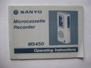 Magnetofón SANYO M5450 Návod na použitie Rok vydania 1980