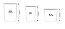Набор контейнеров для сортировки мусора 2x20л 12л 2x8л для шкафов мин 60см Merill.