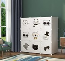 Detská modulárna skrinka 9 políc, regál do izby, hračky, oblečenie Hĺbka nábytku 37 cm
