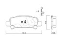 КОЛОДКИ ТОРМОЗНЫЕ SUBARU FORESTER 97-02 ЗАД METELLI изображение 2