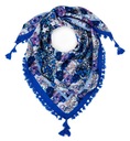 Женский шарф с цветочным принтом, шаль, шарф с узором и бахромой, весенний красочный