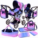 Коляска кукол Deep Gondola Stroller 3in1 Складная сумка постельное белье Дорис