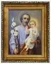 КАРТИНА СВЯТОЙ ИОСИФ С ИИСУСОМ 40Х50 В ЗОЛОТОЙ РАМКЕ