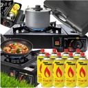 ТУРИСТИЧЕСКАЯ ГАЗОВАЯ ПЛИТА С КАРТРИДЖЕМ, ПОРТАТИВНАЯ, ПОЛЕВАЯ + 8 ГАЗОВЫХ КАРТРИДЖЕЙ