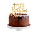 Свеча на день рождения № 4, золотой контур, блестки, украшение для торта