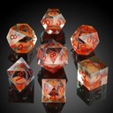 PIASKI CZASU ZESTAW 7 PŁYNNYCH EPOKSYDOWYCH KOŚCI KOSTEK RPG