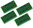 LEGO Tile 1x2: печать банкноты номиналом 100 долларов, 3069bpx7