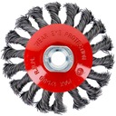SZCZOTKA STOŻKOWA HARTOWANA 100mm TARCZOWA DRUCIANA SPLATANA DRUT SKRĘCANY