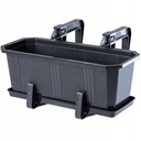 БАЛКОННЫЙ ЦВЕТОЧНЫЙ ГОРШОК + РУЧКИ НА ПОДСТАВКЕ 40 СМ ГРАФИТ