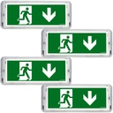 Светильник аварийно-эвакуационный LED EXIT для нижнего этажа, 4 шт.