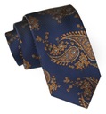 Мужской галстук Angelo di Monti - темно-синий с крупным золотым пейсли