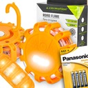 FLARA OSTRZEGAWCZA BŁYSKOWA 12+3LED KOGUT LAMPA STROBOSKOP POMARAŃCZOWA USB