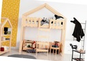 ŁÓŻKO PIĘTROWE DZIECIĘCE POJEDYNCZE SOSNOWE DOMEK