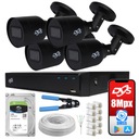 НАБОР МОНИТОРИНГА 4 IP КАМЕРЫ ЧЕРНЫЙ 8 Мп PoE 1 ТБ