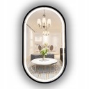 ЗЕРКАЛО ДЛЯ ВАННОЙ С ПОДСВЕТКОЙ В РАМКЕ, ЧЕРНОЕ, ПОДВЕСНОЕ 40х105 СМ