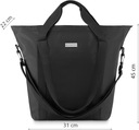 Dámska kabelka cez rameno čierna priestranná shopper taška veľká cestovná ZAGATTO Kolekcia Nero