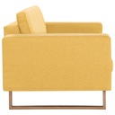 Sofa 3-osobowa, tapicerowana tkaniną, żółta Powierzchnia spania - szerokość (cm) nie dotyczy