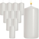 ZESTAW 10 ŚWIEC STOŁOWYCH WALEC KLASYCZNA ŚWIECZKA 10cm BIAŁA 200h palenia