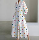 Jesenné nové rozopínacie košele Midi Dress Women Fashi Model 20230920