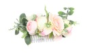 Гребень для волос пионовидная роза РОЗОВОЕ свадебное украшение