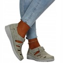 DAMSKIE SANDAŁY SPRTOWE NA RZEP AŻUROWE wk. SKÓRA