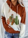 Dámska mikina s potlačou kaktusu farby,L Druh s kapucňou