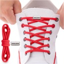 Шнурки длинные эластичные без завязок с металлической застежкой, красные.