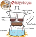 Kuchynský espresso kávovar, 3 šálky na espresso Moka hrniec - Dominujúca farba viacfarebná
