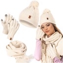 ЖЕНСКАЯ ЗИМНЯЯ ШАПКА, ШАРФ, СЕНСОРНЫЕ ПЕРЧАТКИ