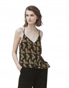 C1B007 ТОП С РЕМЕШКОМ MANGO__MF8, УЗОР ПЕРО_XS