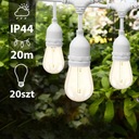 Садовые гирлянды, 20 м, 20 светодиодных лампочек, 1 Вт, цепь + бесплатно 2 шт. E27