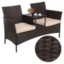 ДВУХМЕСТНЫЙ САДОВЫЙ ДИВАН ИЗ ТЕХНОРАТАНА ДЛЯ БАЛКОНА, ТЕРРАСЫ, САДОВАЯ СКАМЬКА, СТОЛ