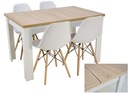 Скандинавский стол + 4 стула, белые ножки, бук.