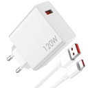 БЫСТРОЕ ЗАРЯДНОЕ УСТРОЙСТВО USB-C 120 Вт USB TYPE C 6A С КАБЕЛЕМ ДЛИНОЙ 1 М ДЛЯ XIAOMI REDMI ПРИМЕЧАНИЕ