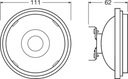 Светодиодная лампа AR 111 50 7,4Вт = 50Вт/930 12В 24 градуса. G53 ДИМ LEDVANCE 3000K